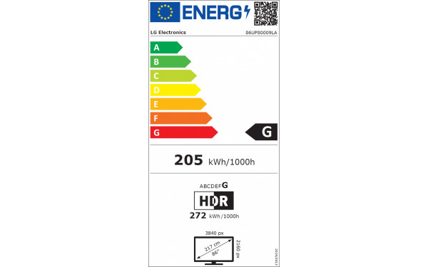 LG 86UP80009 - &Eacute;tiquette &eacute;nergie v2