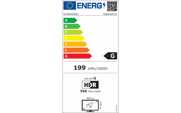 LG 98QNED89 - &Eacute;tiquette &eacute;nergie v2