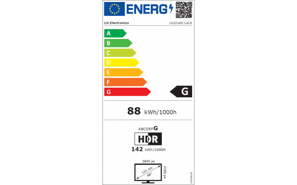 LG OLED48C14LB - &Eacute;tiquette &eacute;nergie v2