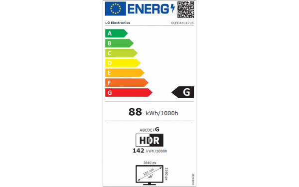 LG OLED48C17LB - &Eacute;tiquette &eacute;nergie v2