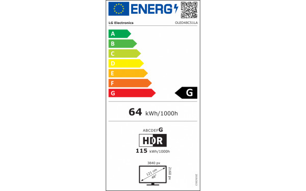 LG OLED48C51LA - &Eacute;tiquette &eacute;nergie v2