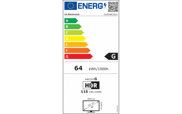 LG OLED48C55LA.API - &Eacute;tiquette &eacute;nergie v2