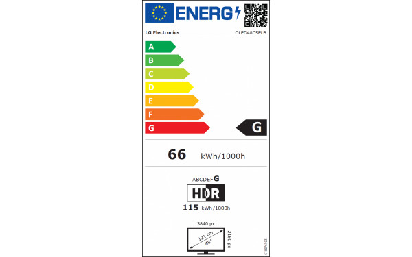 LG OLED48C5ELB - &Eacute;tiquette &eacute;nergie v2