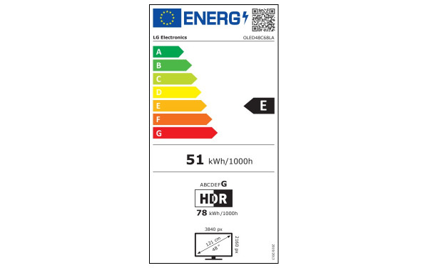 LG OLED48C68 - &Eacute;tiquette &eacute;nergie v2