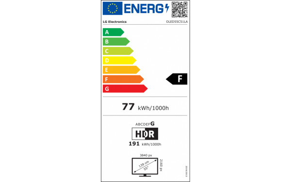 LG OLED55C51LA - &Eacute;tiquette &eacute;nergie v2