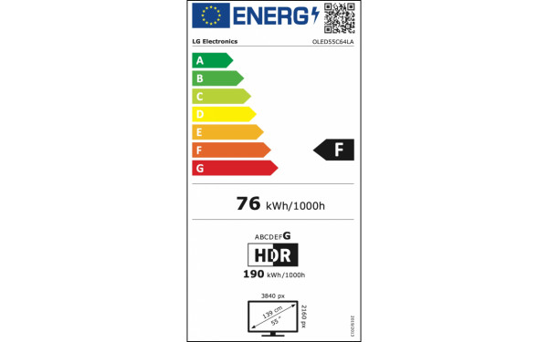 LG OLED55C64 - &Eacute;tiquette &eacute;nergie v2