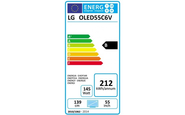 LG OLED55C6V - &Eacute;tiquette &eacute;nergie
