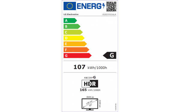 LG OLED55G1 - &Eacute;tiquette &eacute;nergie v2