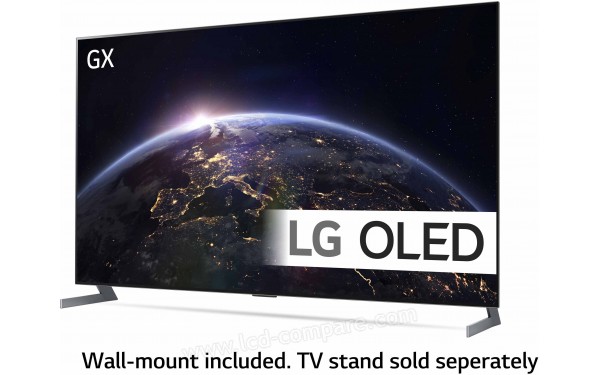LG OLED55GX6LA.API - Vue 3/4 droite avec socle OPTIONNEL