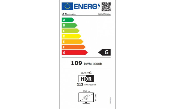 LG OLED65A1 - &Eacute;tiquette &eacute;nergie v2