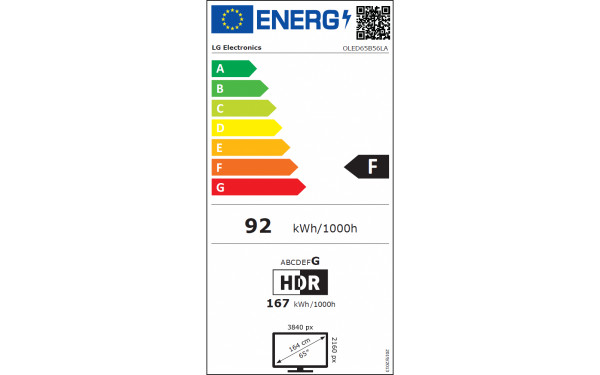 LG OLED65B5 - &Eacute;tiquette &eacute;nergie v2