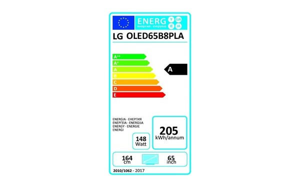 LG OLED65B8 - &Eacute;tiquette &eacute;nergie
