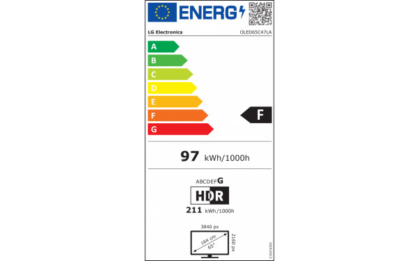 LG OLED65C47LA - &Eacute;tiquette &eacute;nergie v2
