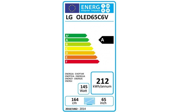 LG OLED65C6V - &Eacute;tiquette &eacute;nergie