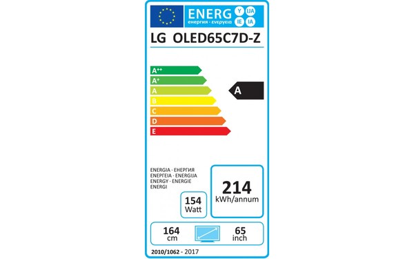 LG OLED65C7D - &Eacute;tiquette &eacute;nergie