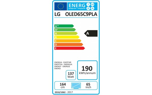 LG OLED65C9 - &Eacute;tiquette &eacute;nergie