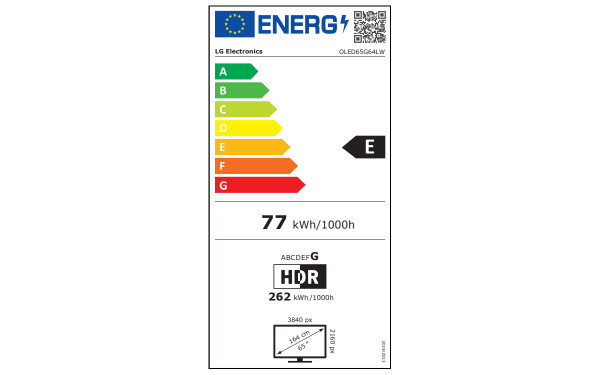 LG OLED65G64LW.API - &Eacute;tiquette &eacute;nergie v2
