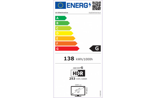 LG OLED65GX3 - &Eacute;tiquette &eacute;nergie v2