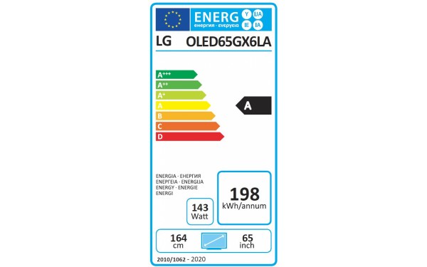 LG OLED65GX - &Eacute;tiquette &eacute;nergie