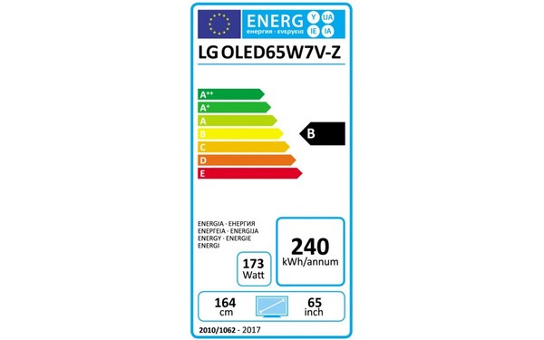 LG OLED65W7V - &Eacute;tiquette &eacute;nergie