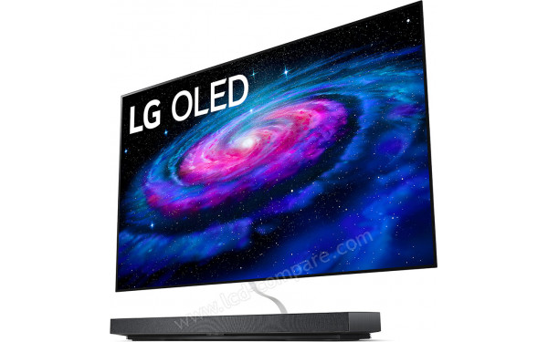 LG OLED65WX - Vue 3/4 droite en perspective
