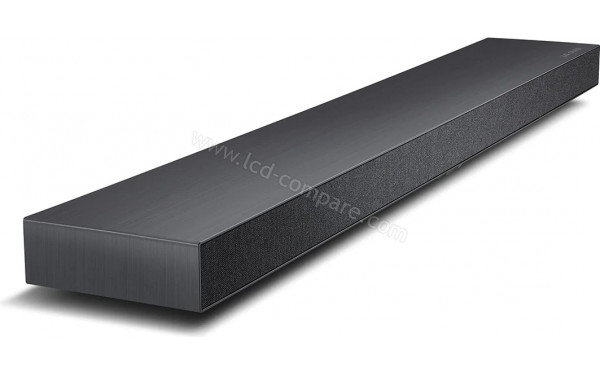 LG OLED65WX - Zoom sur la partie basse (barre de son et connectique)