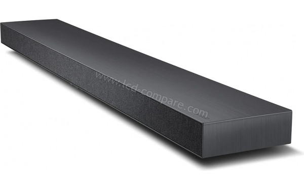 LG OLED65WX - Zoom sur la partie basse (barre de son et connectique)