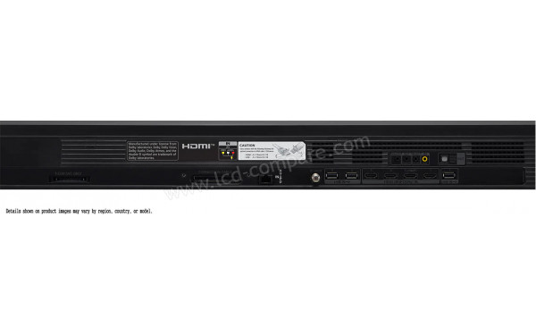 LG OLED65WX - Connectique &agrave; l'arri&egrave;re de la barre de son