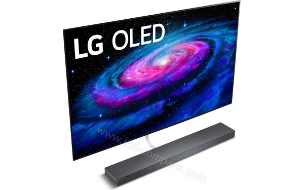 LG OLED65WX - Vue 3/4 gauche en contre-plong&eacute;e