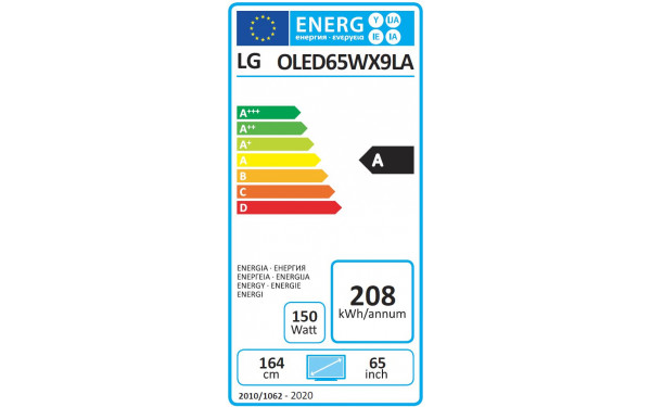 LG OLED65WX - &Eacute;tiquette &eacute;nergie