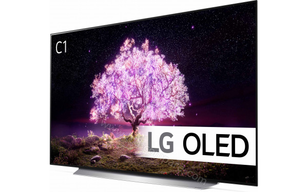 LG OLED77C1 Blanc - Vue 3/4 droite