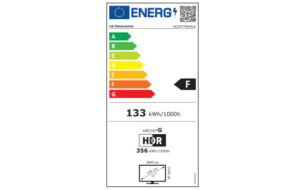 LG OLED77W69LA.API - &Eacute;tiquette &eacute;nergie v2