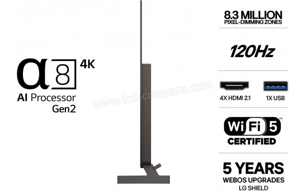 LG OLED83B6 - Vue 3/4 droite
