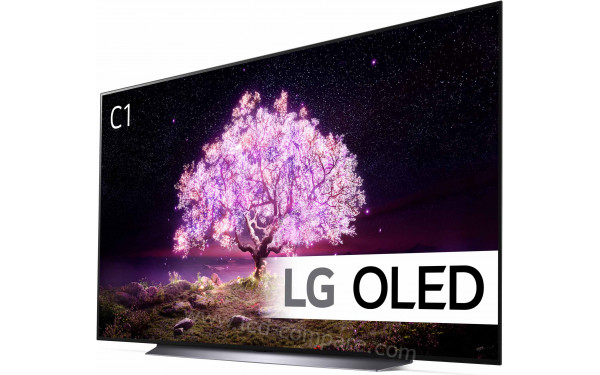 LG OLED83C1 Blanc - Vue 3/4 droite