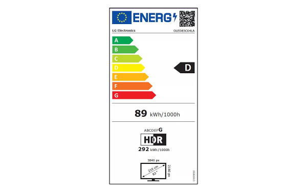 LG OLED83C6 - &Eacute;tiquette &eacute;nergie v2