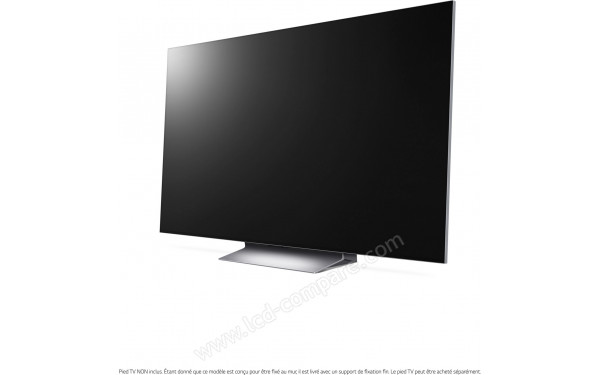 LG OLED97G2 - Vue 3/4 droite avec le pied optionnel