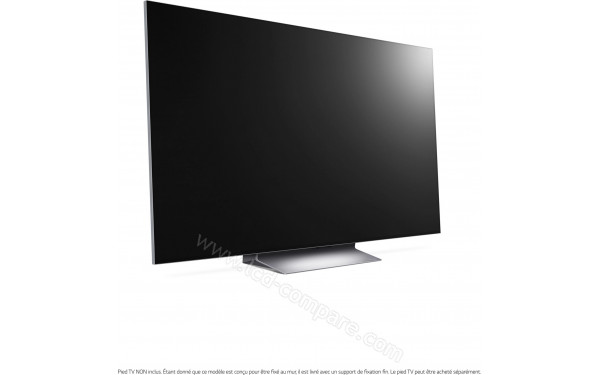 LG OLED97G2 - Vue 3/4 gauche avec le pied optionnel