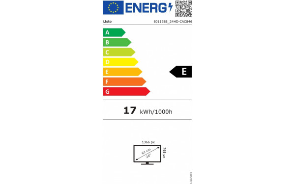 LISTO 24HD-CAC846 - &Eacute;tiquette &eacute;nergie v2