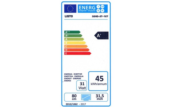 LISTO 32 HD-2T-127 - &Eacute;tiquette &eacute;nergie
