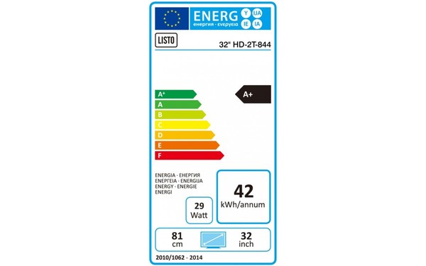 LISTO 32 HD-2T-844 - &Eacute;tiquette &eacute;nergie