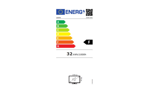 LISTO 32HD843 - &Eacute;tiquette &eacute;nergie v2