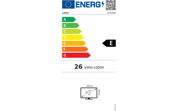 LISTO 32HD845 - &Eacute;tiquette &eacute;nergie v2