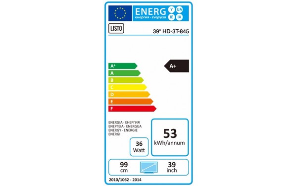 LISTO 39" HD-3T-845 - &Eacute;tiquette &eacute;nergie