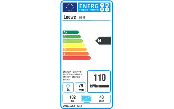 LOEWE Art 40 UHD Noir - &Eacute;tiquette &eacute;nergie