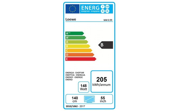 LOEWE bild 2.55 OLED - &Eacute;tiquette &eacute;nergie
