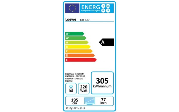 LOEWE bild 7.77 - &Eacute;tiquette &eacute;nergie