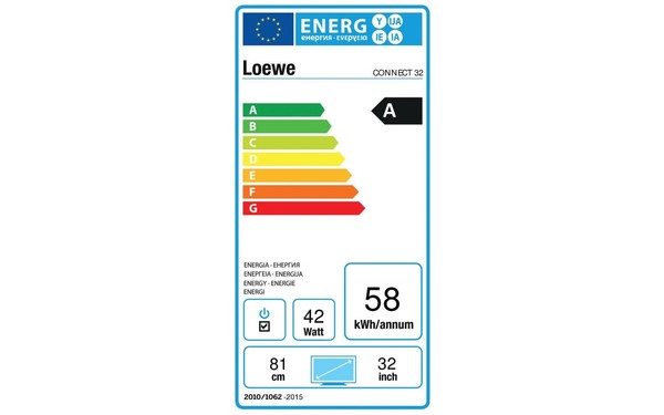 LOEWE Connect 32 Noir - &Eacute;tiquette &eacute;nergie