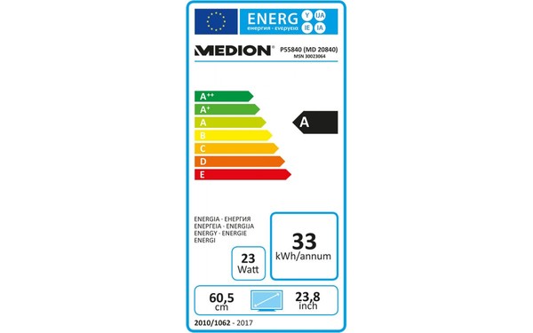 MEDION Akoya P55840 - &Eacute;tiquette &eacute;nergie
