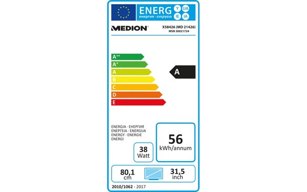 MEDION Erazer X58426 - &Eacute;tiquette &eacute;nergie
