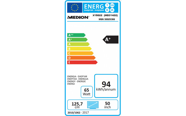 MEDION Life X15022 - &Eacute;tiquette &eacute;nergie